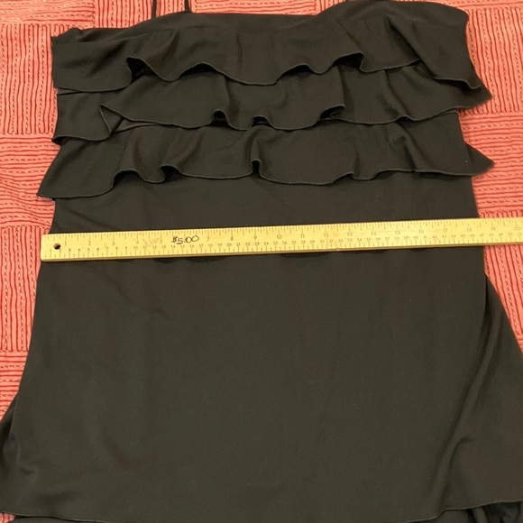 Vintage made in Canada XL Elegant Black Ruffle Mini Dress women’s - Picture 7 of 11